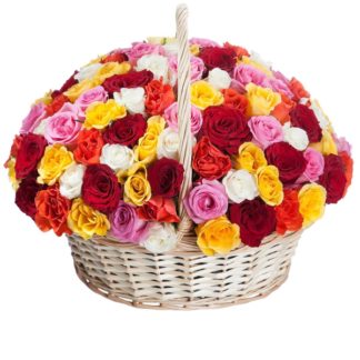 51 colorful roses basket | Flower Delivery Verbilki